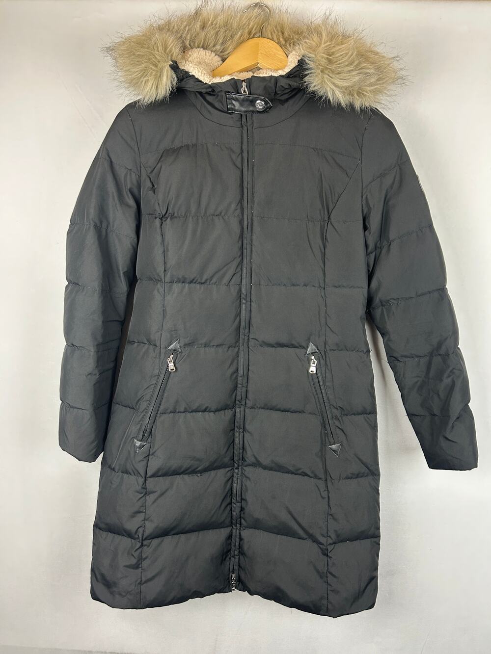 Lauren Ralph Lauren Down Puffer Parka Jacket Hooded Black 24482 Women's Size XS